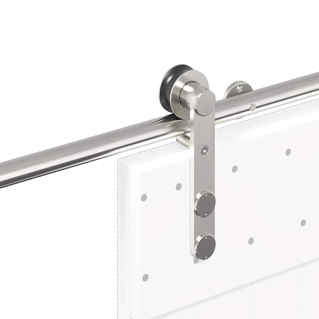 Sliding Door Hardware Kit 200 cm Stainless Steel Silver