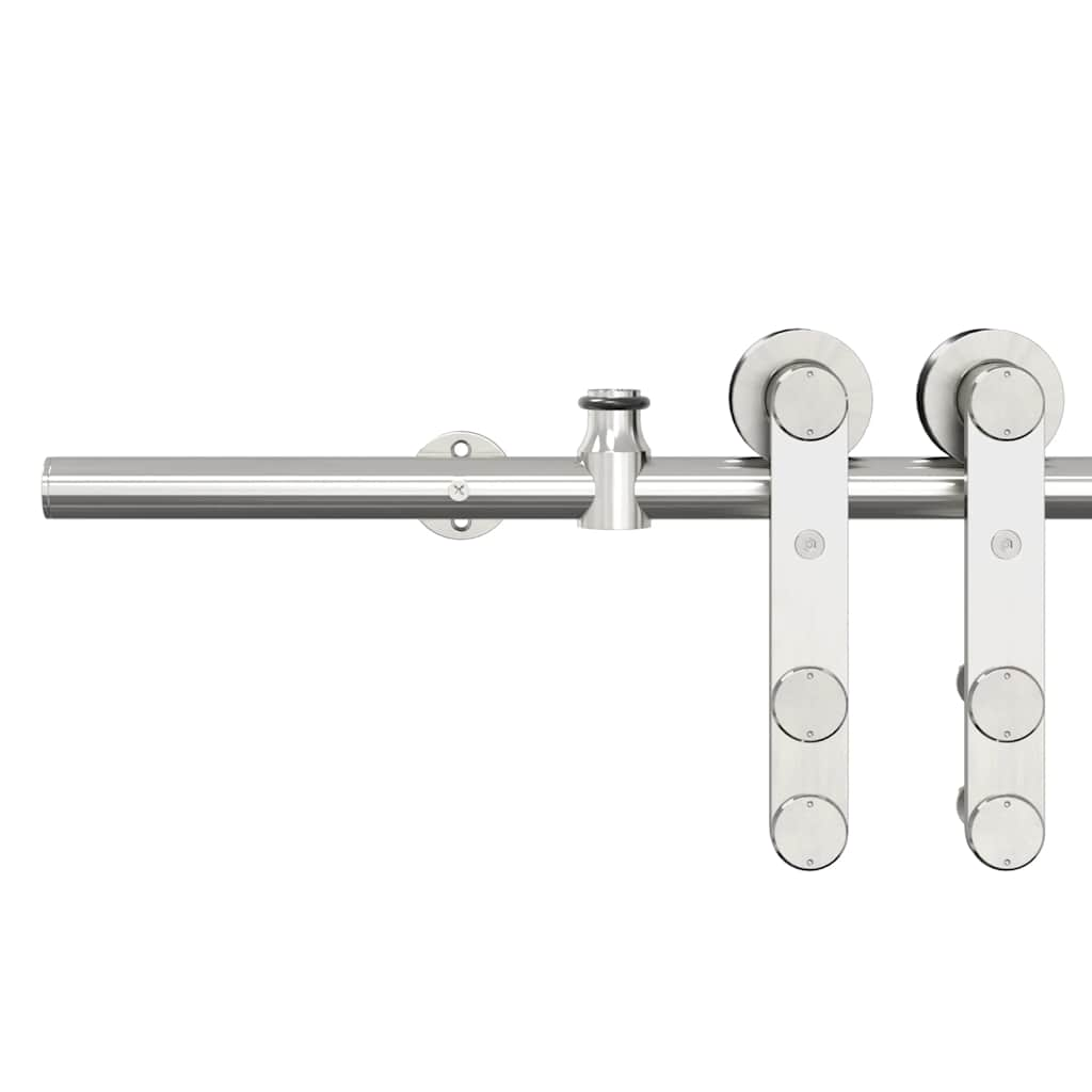 Sliding Door Hardware Kit 200 cm Stainless Steel Silver