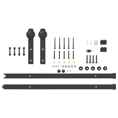 Sliding Door Hardware Kit 200 cm Steel Black