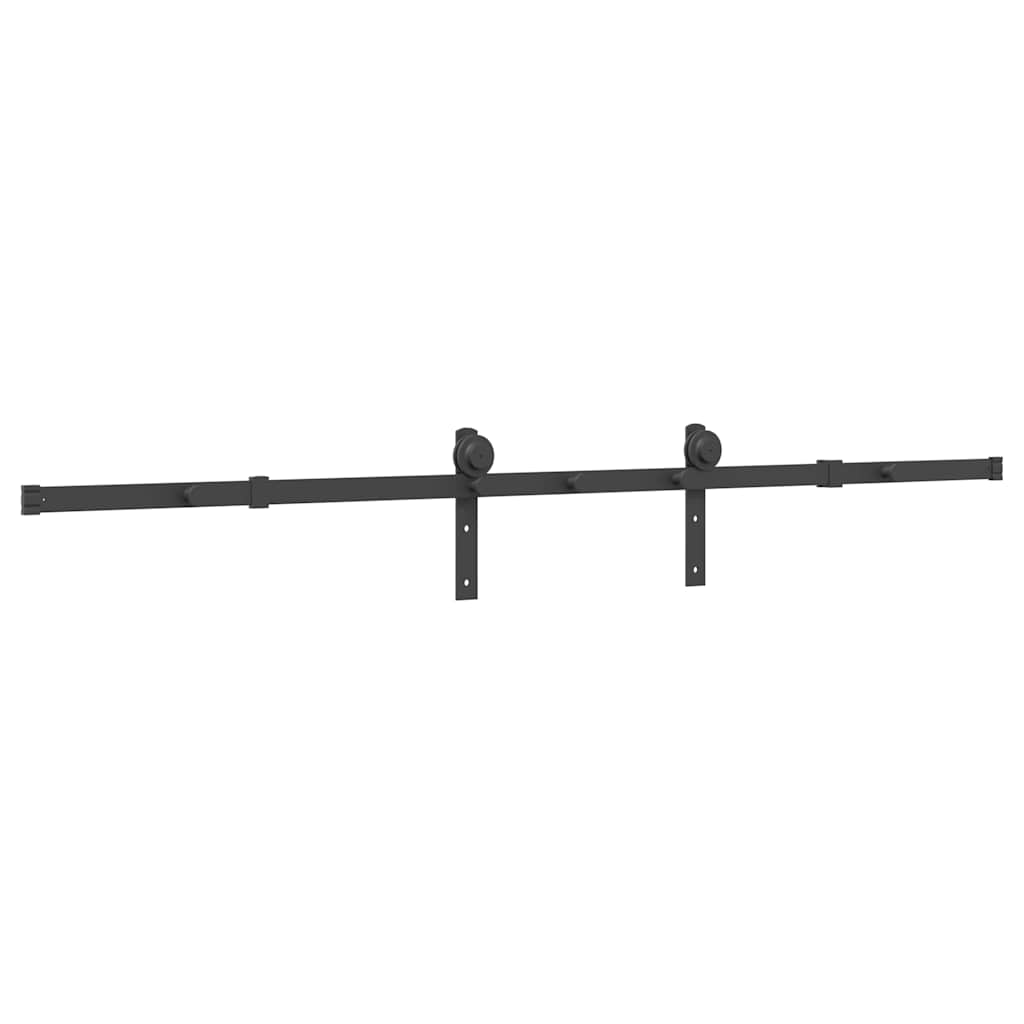 Sliding Door Hardware Kit 200 cm Steel Black