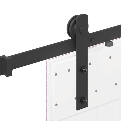 Sliding Door Hardware Kit 200 cm Steel Black