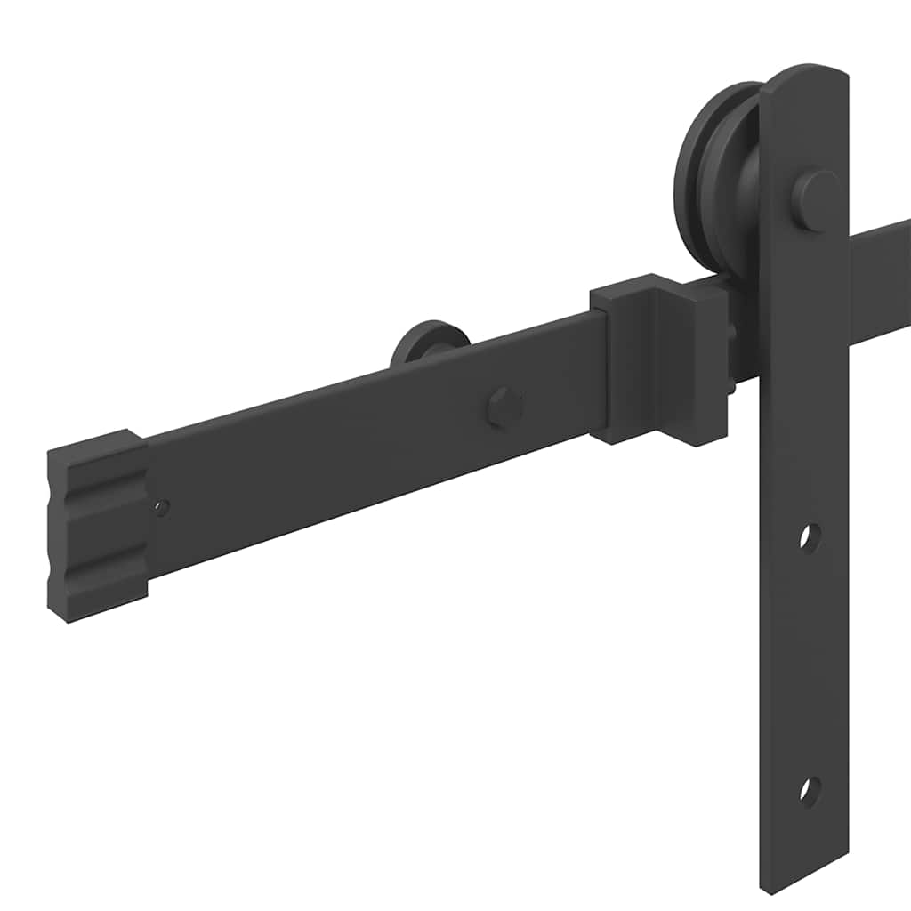 Sliding Door Hardware Kit 200 cm Steel Black