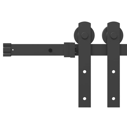 Sliding Door Hardware Kit 200 cm Steel Black