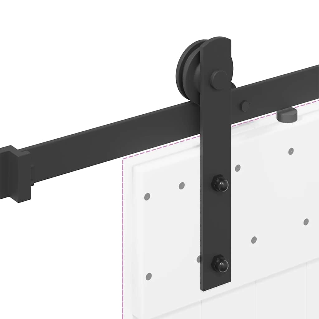 Sliding Door Hardware Kit 152 cm Steel Black