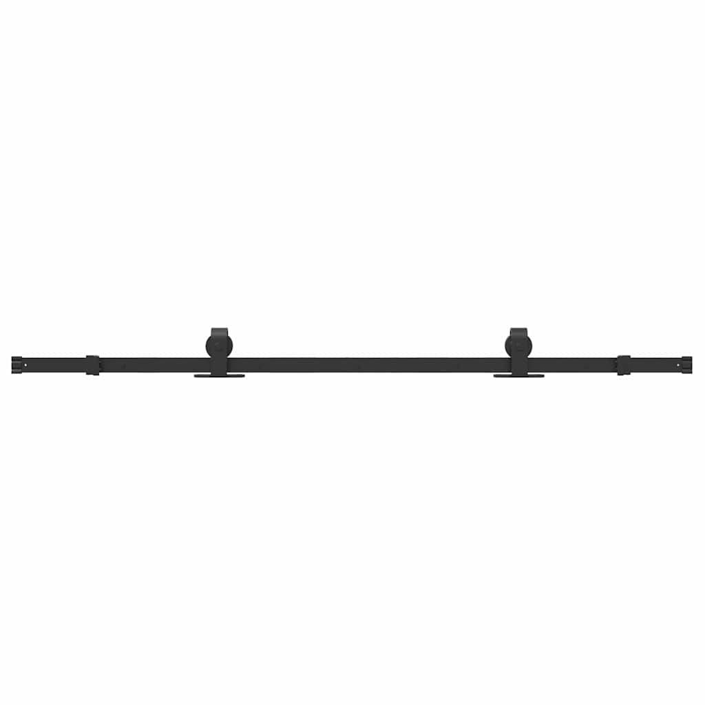 Sliding Door Hardware Kit 183 cm Steel Black