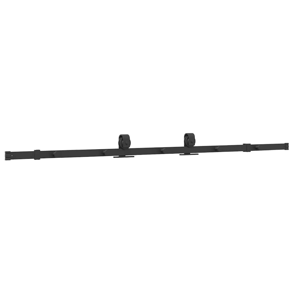 Sliding Door Hardware Kit 200 cm Steel Black