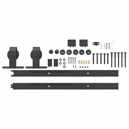 Sliding Door Hardware Kit 152 cm Steel Black