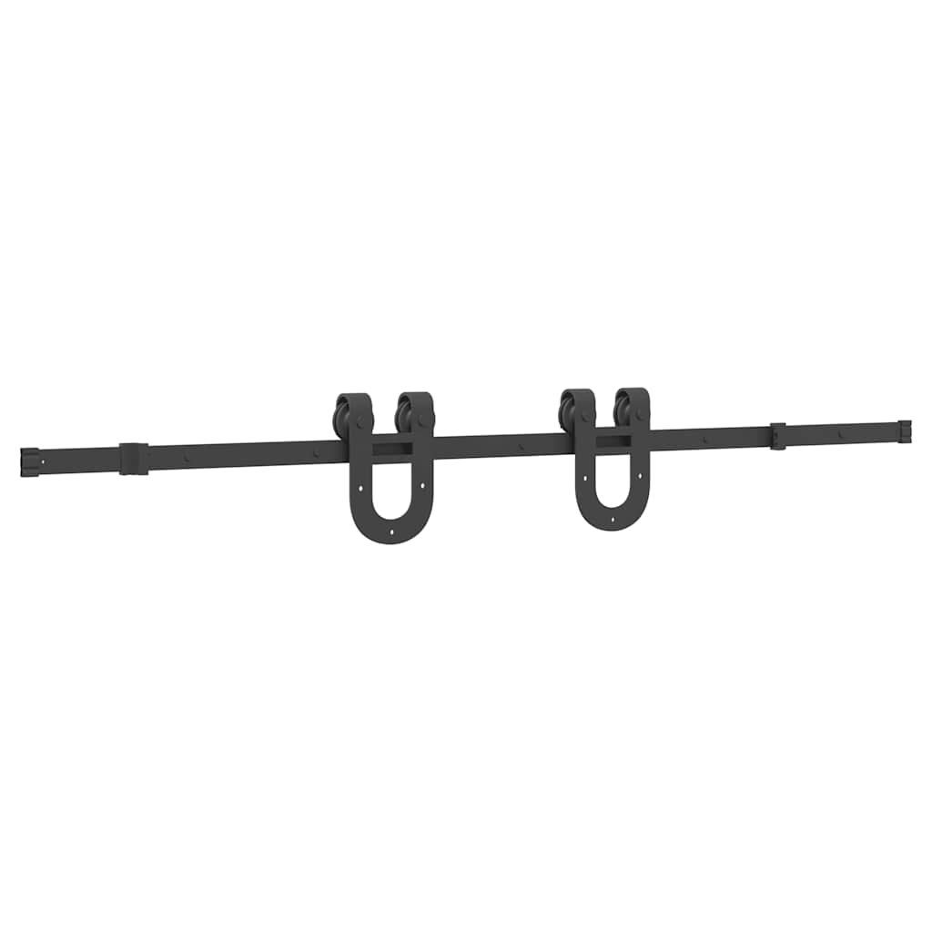 Sliding Door Hardware Kit 183 cm Steel Black