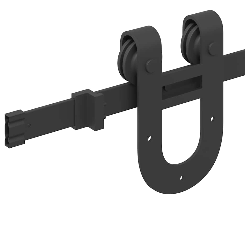 Sliding Door Hardware Kit 183 cm Steel Black