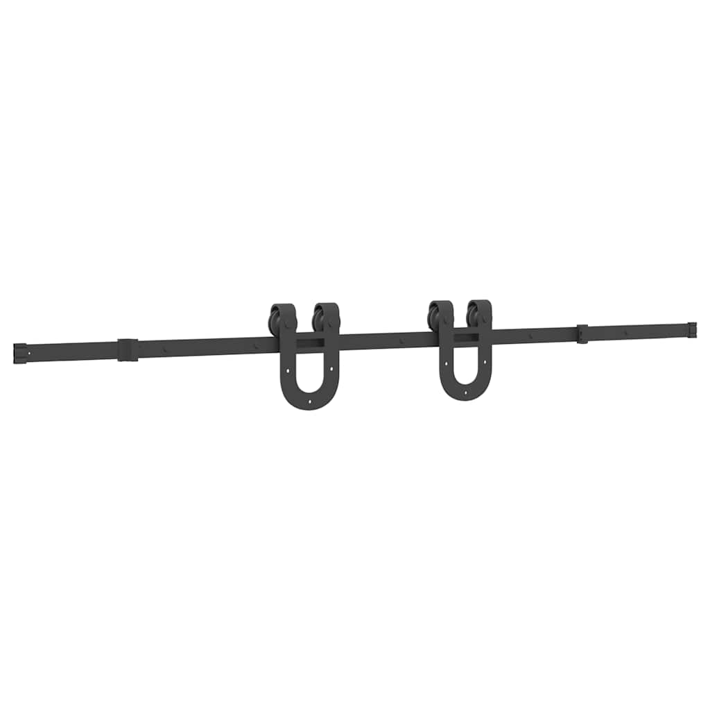 Sliding Door Hardware Kit 200 cm Steel Black