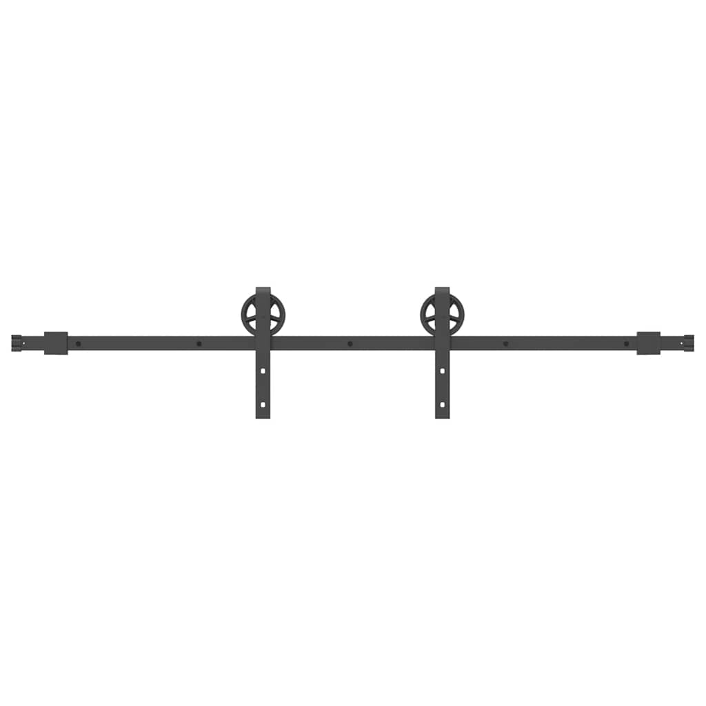 Sliding Door Hardware Kit 183 cm Steel Black