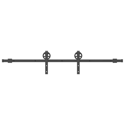 Sliding Door Hardware Kit 183 cm Steel Black