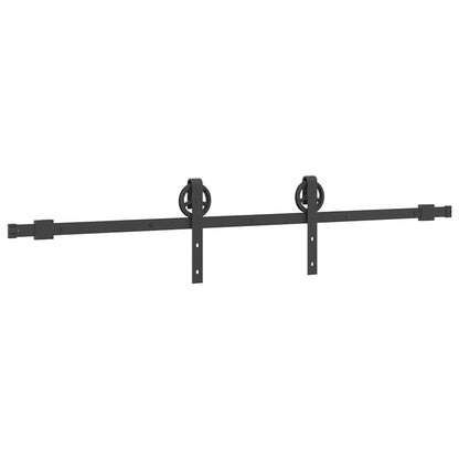 Sliding Door Hardware Kit 183 cm Steel Black