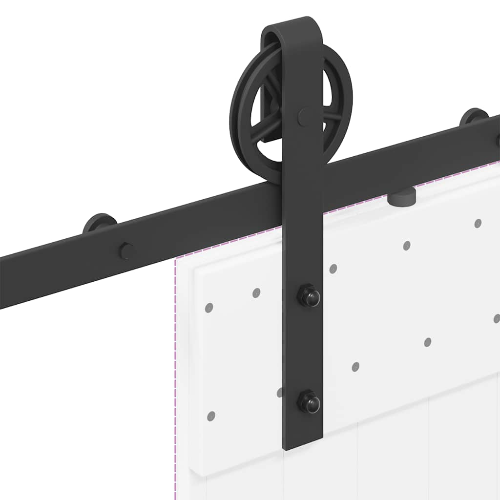 Sliding Door Hardware Kit 183 cm Steel Black