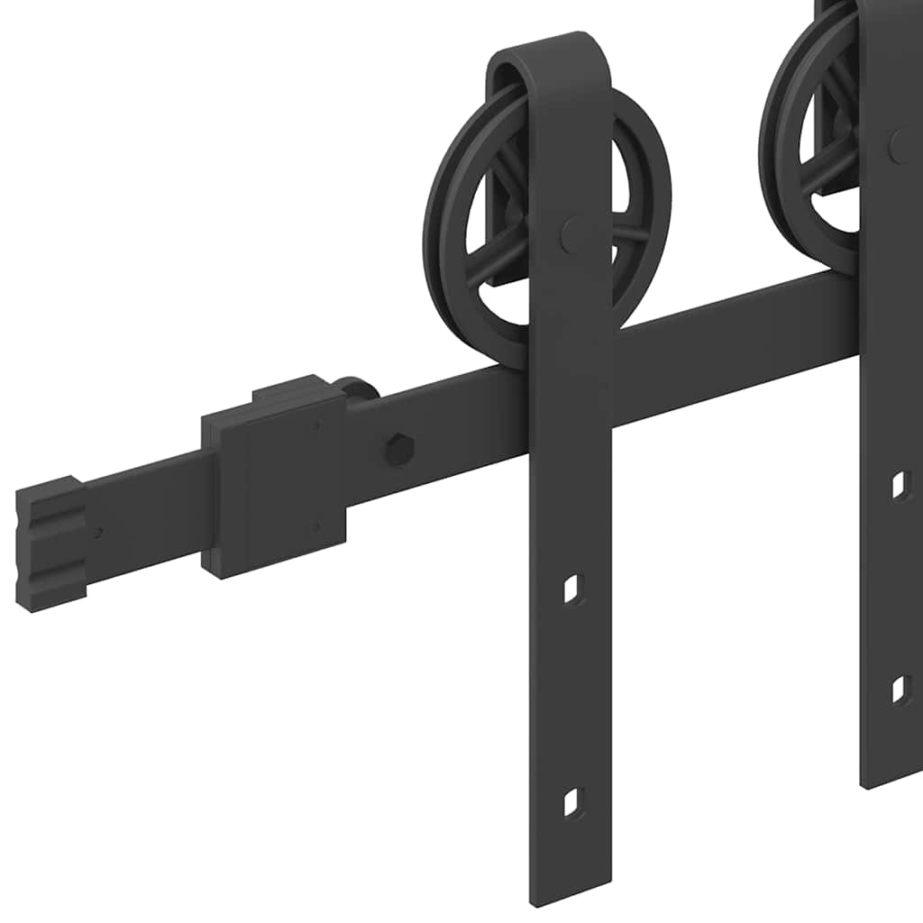 Sliding Door Hardware Kit 183 cm Steel Black