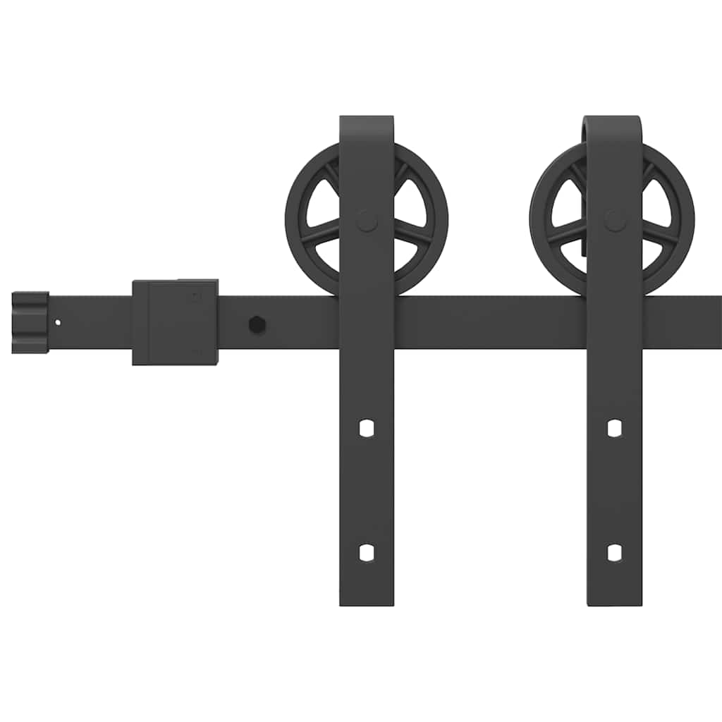 Sliding Door Hardware Kit 183 cm Steel Black