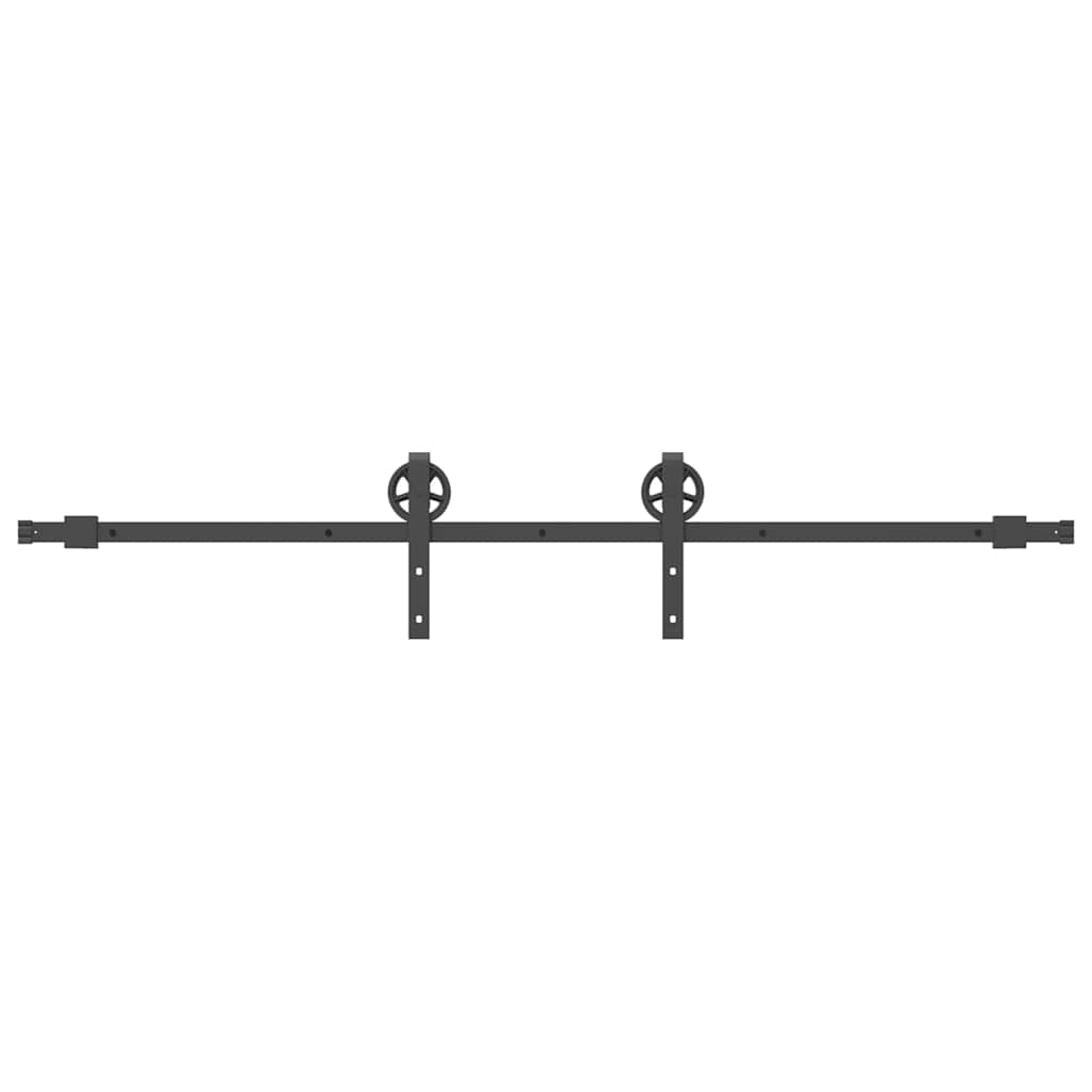 Sliding Door Hardware Kit 200 cm Steel Black