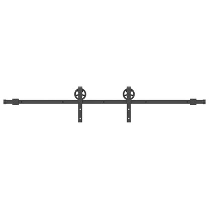 Sliding Door Hardware Kit 200 cm Steel Black