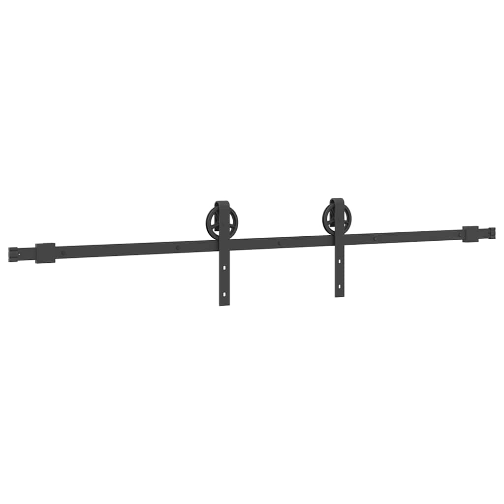 Sliding Door Hardware Kit 200 cm Steel Black