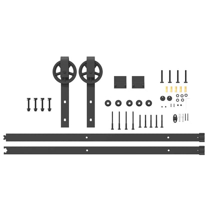 Sliding Door Hardware Kit 200 cm Steel Black