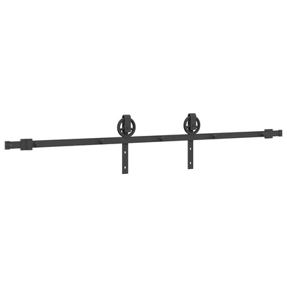 Sliding Door Hardware Kit 200 cm Steel Black