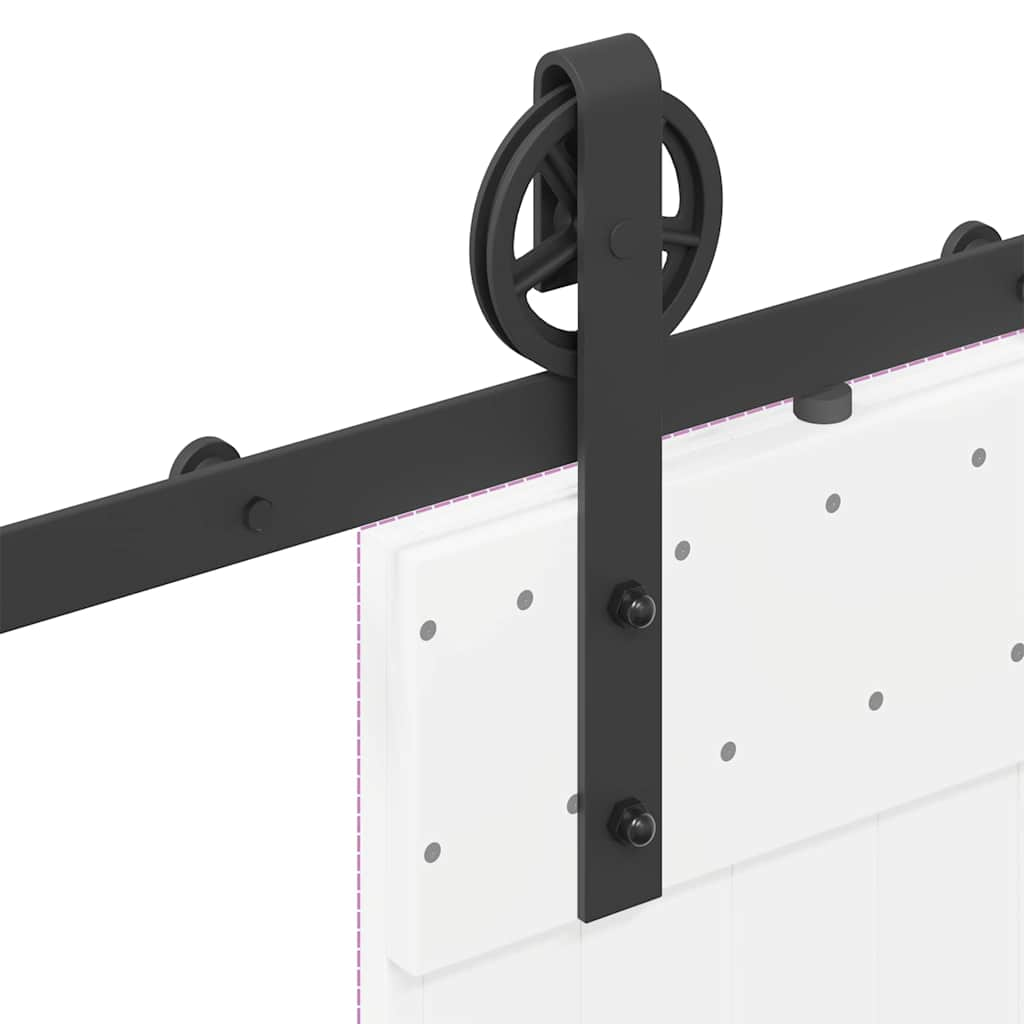 Sliding Door Hardware Kit 200 cm Steel Black