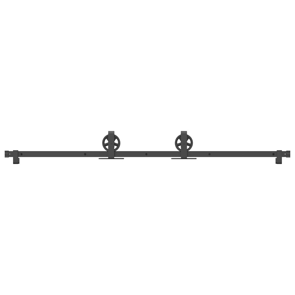 Sliding Door Hardware Kit 183 cm Steel Black