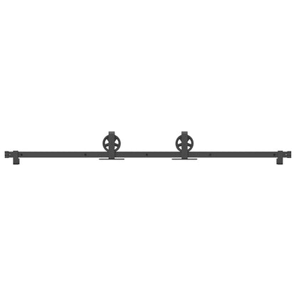 Sliding Door Hardware Kit 183 cm Steel Black