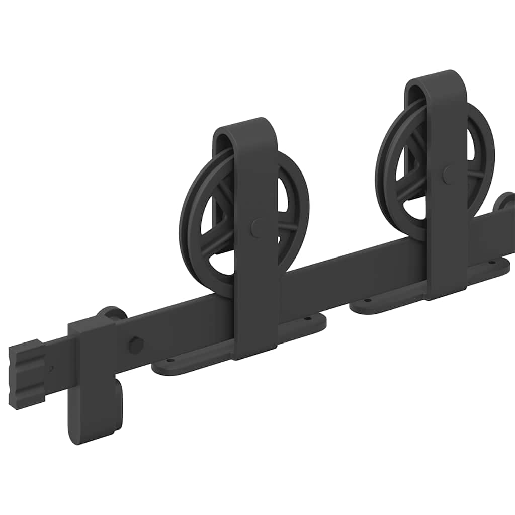 Sliding Door Hardware Kit 183 cm Steel Black