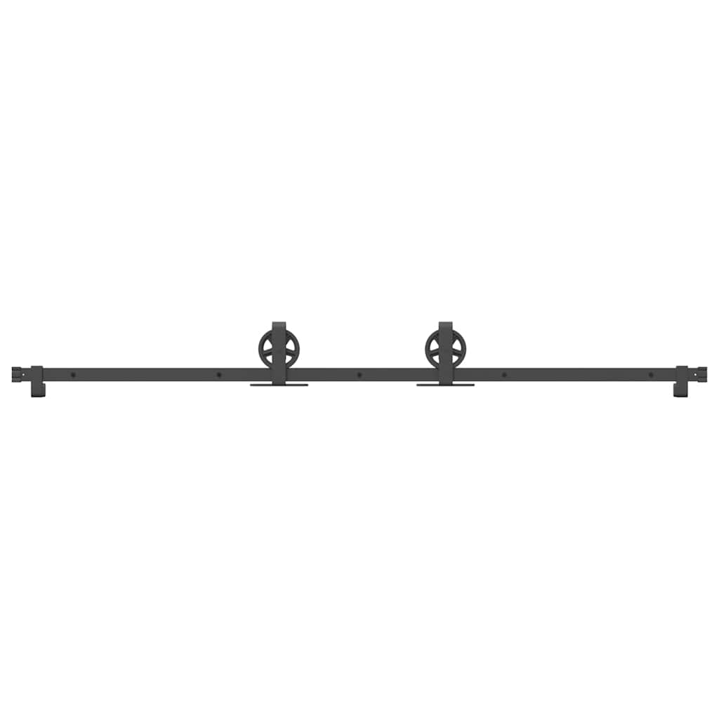 Sliding Door Hardware Kit 200 cm Steel Black