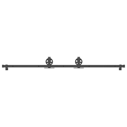 Sliding Door Hardware Kit 200 cm Steel Black