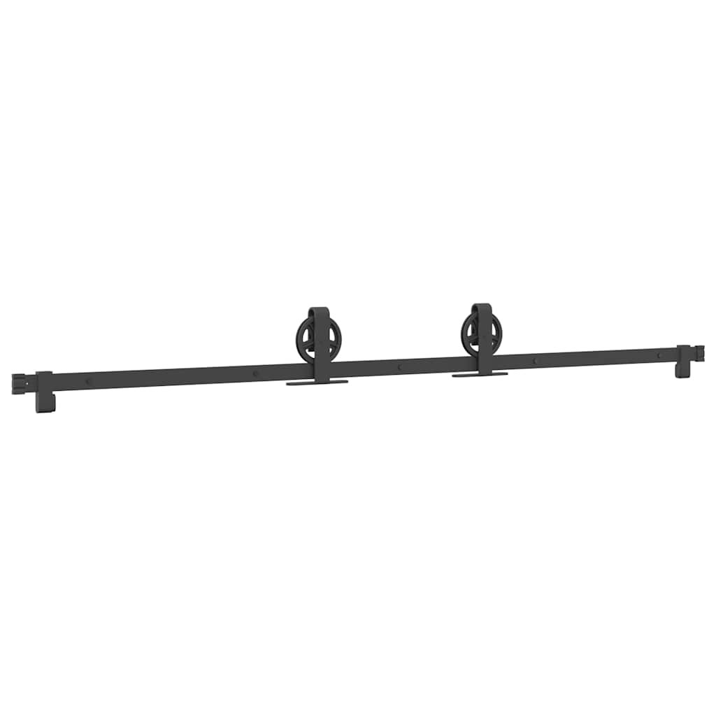 Sliding Door Hardware Kit 200 cm Steel Black