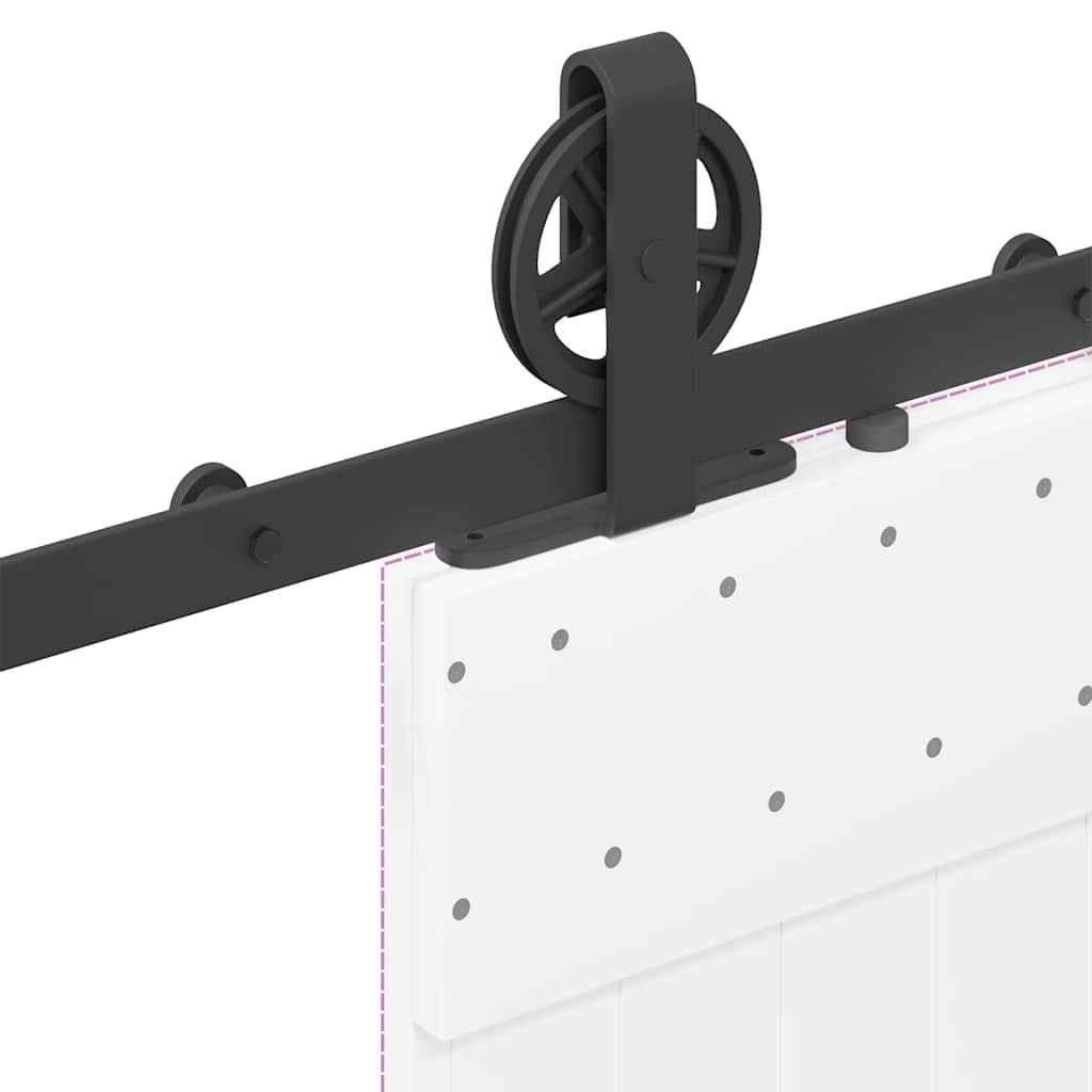 Sliding Door Hardware Kit 200 cm Steel Black