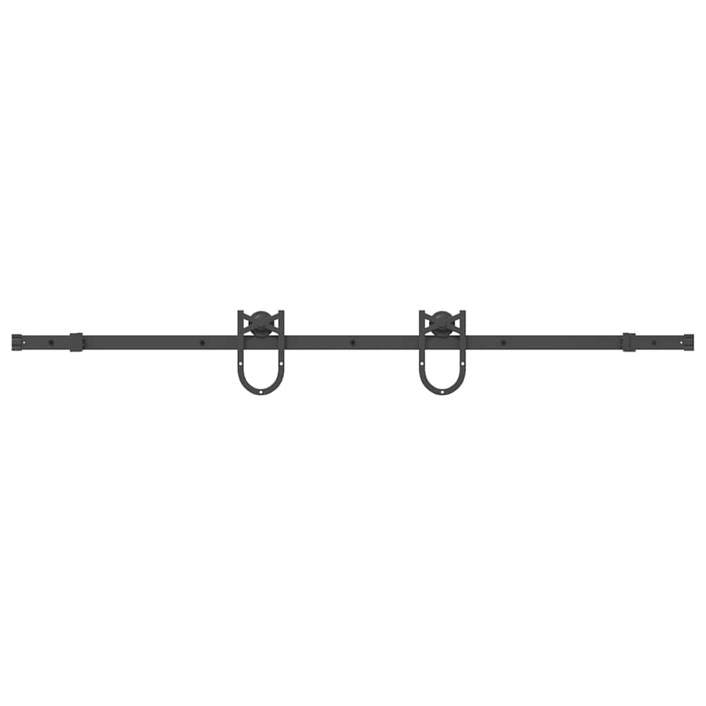 Sliding Door Hardware Kit 183 cm Steel Black