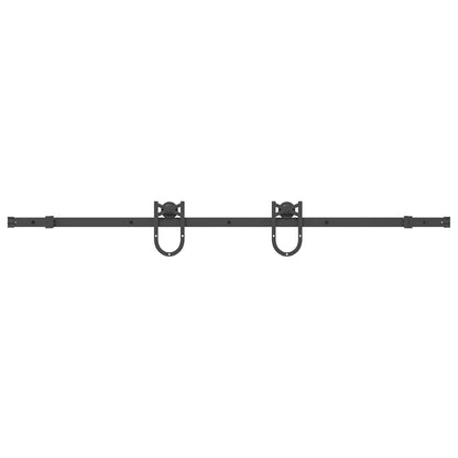 Sliding Door Hardware Kit 183 cm Steel Black