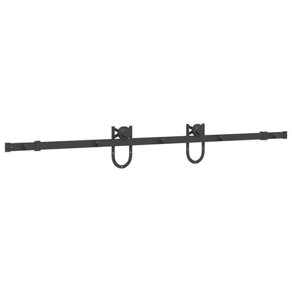 Sliding Door Hardware Kit 183 cm Steel Black