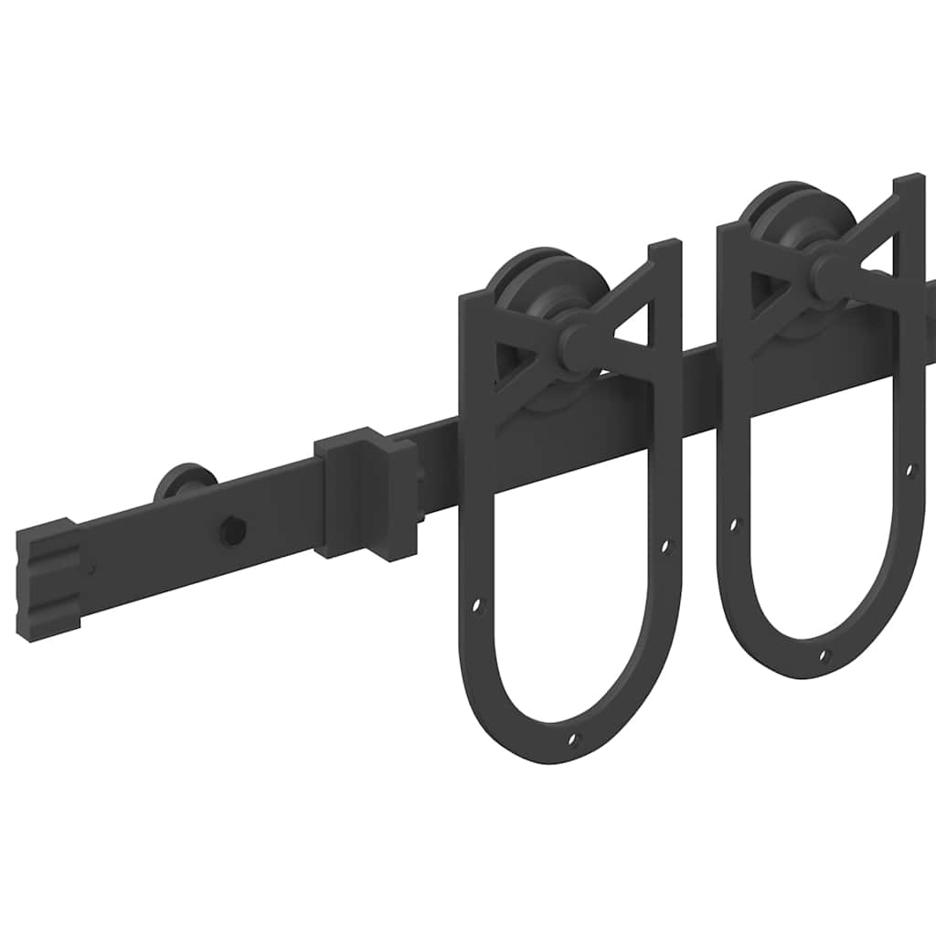 Sliding Door Hardware Kit 183 cm Steel Black