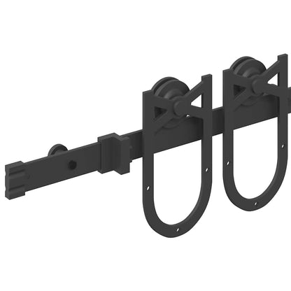 Sliding Door Hardware Kit 183 cm Steel Black