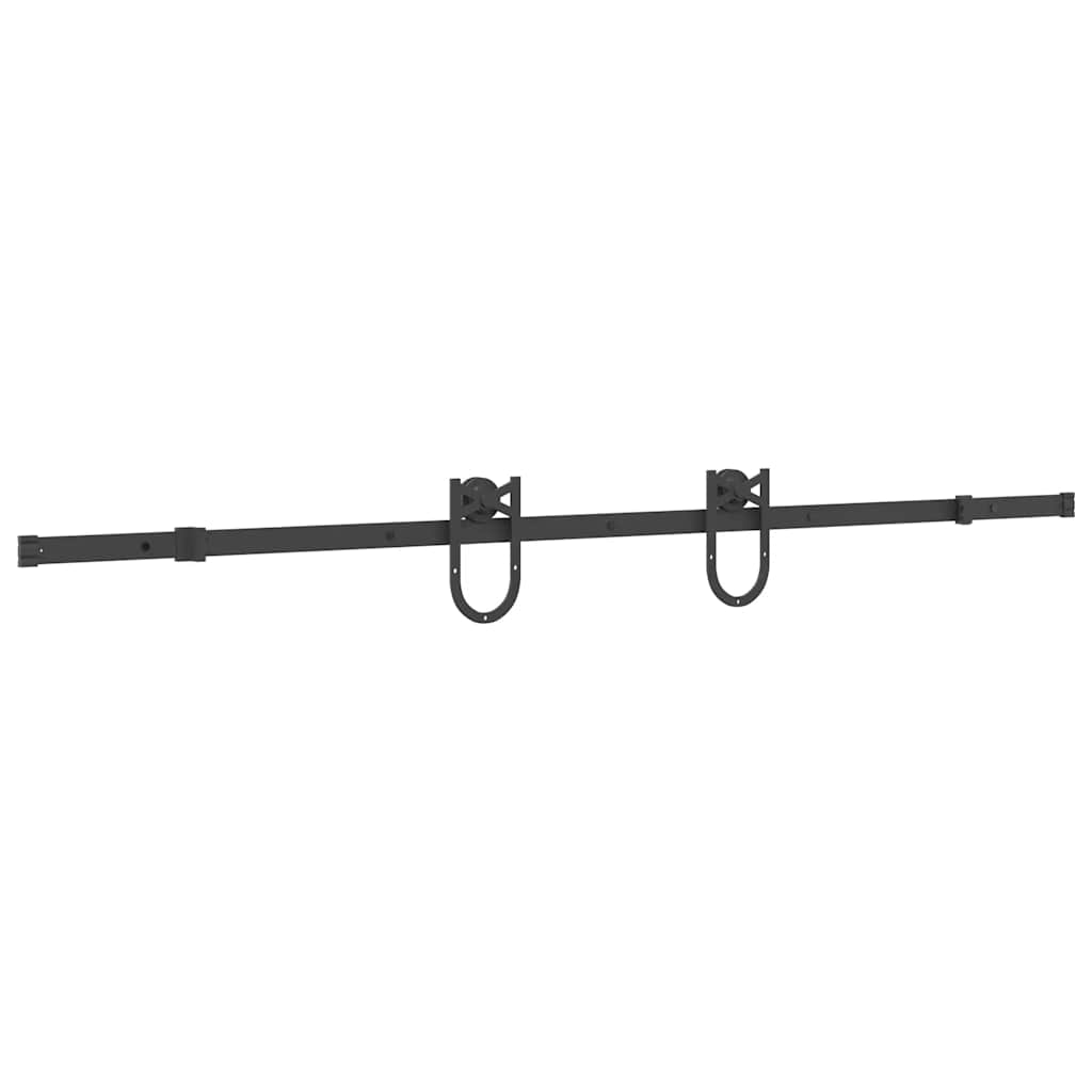 Sliding Door Hardware Kit 200 cm Steel Black