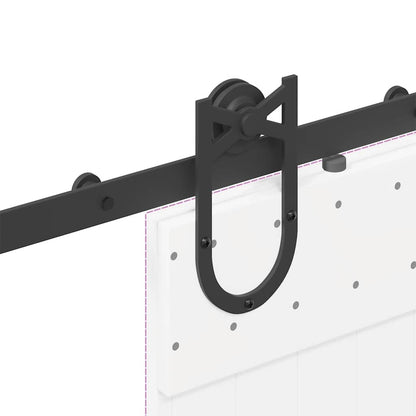 Sliding Door Hardware Kit 200 cm Steel Black