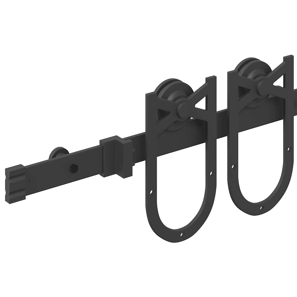 Sliding Door Hardware Kit 200 cm Steel Black