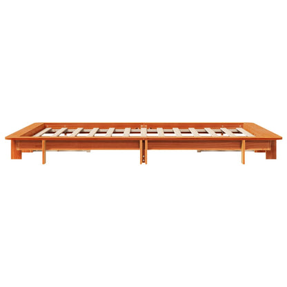 Bed Frame without Mattress Wax Brown 150x200 cm King Size Solid Wood Pine