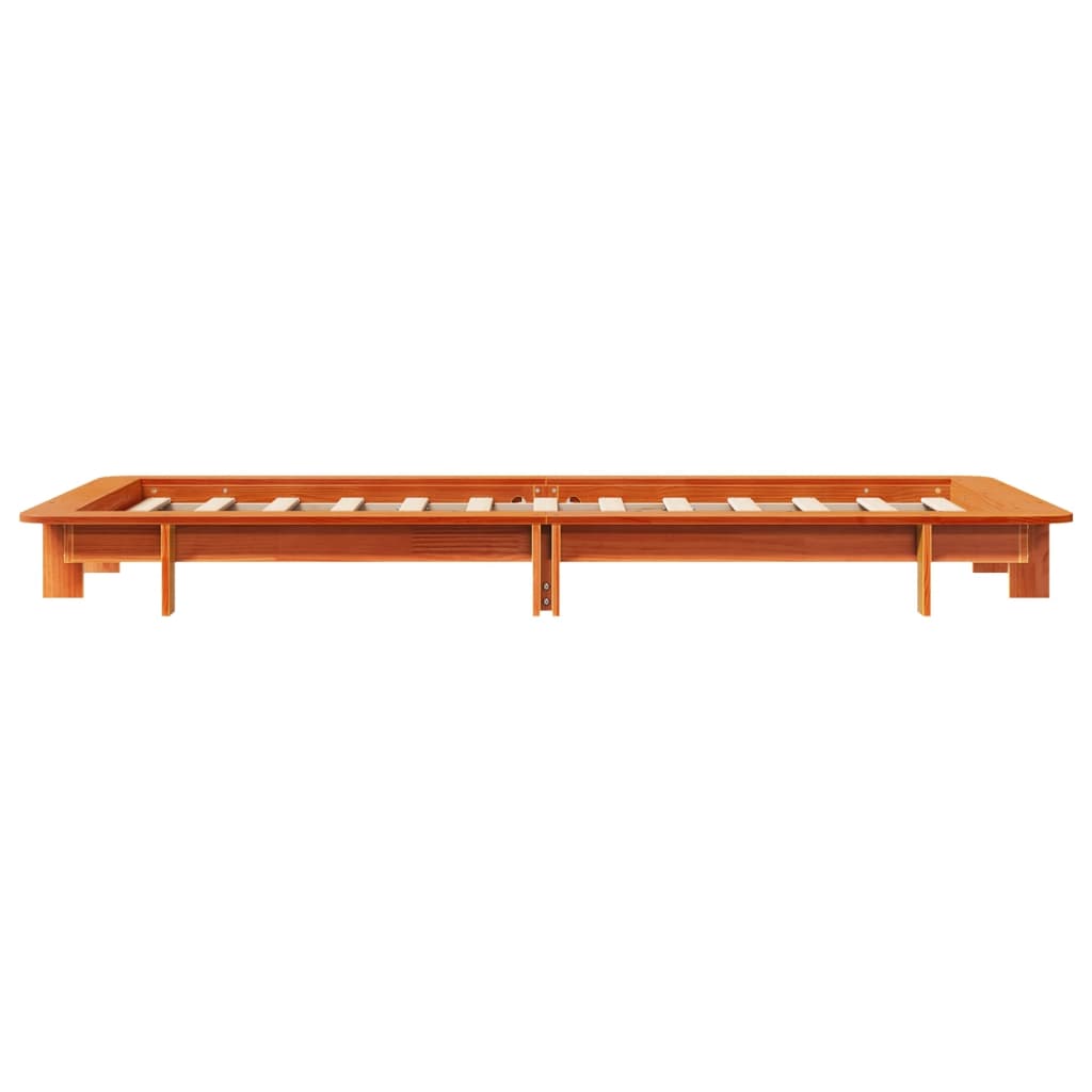 Bed Frame without Mattress Wax Brown 75x190 cm Small Single Solid Wood Pine