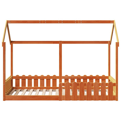 Kids' House Bed Frame without Mattress Wax Brown 80x200 cm