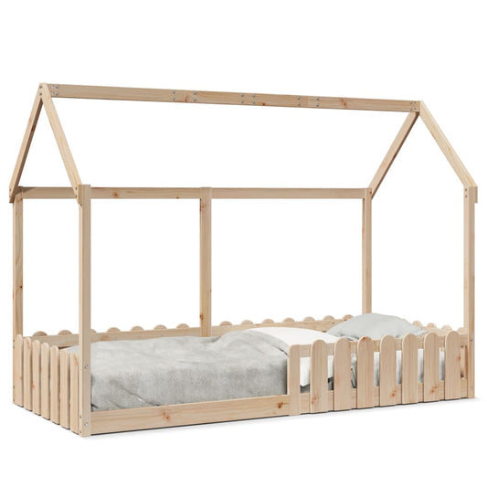 Kids' House Bed Frame without Mattress 90x190 cm Single Solid Wood Pine