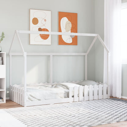 Kids' House Bed Frame without Mattress White 90x190 cm Single