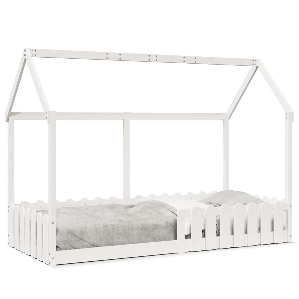 Kids' House Bed Frame without Mattress White 90x190 cm Single