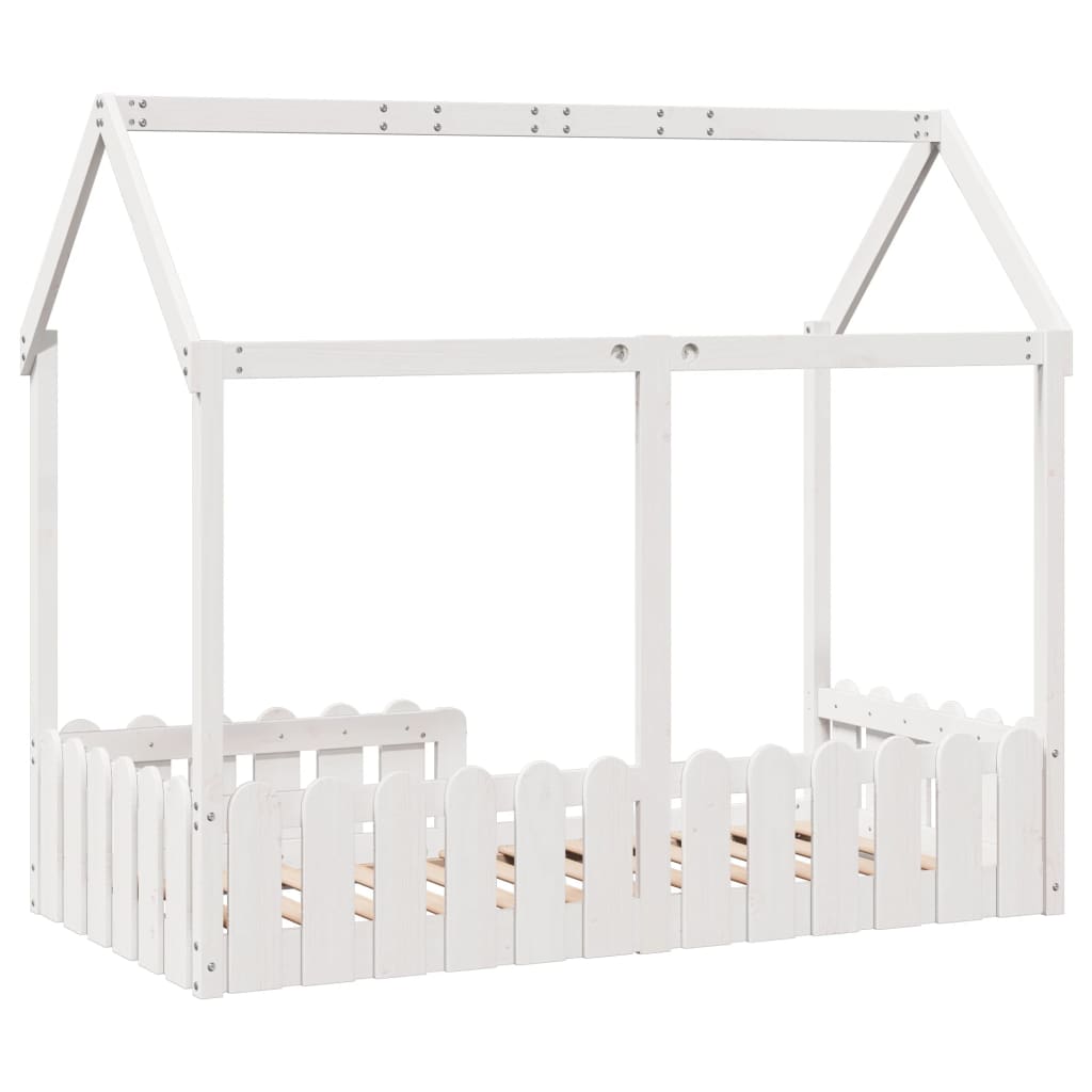 Kids' House Bed Frame without Mattress White 80x160 cm