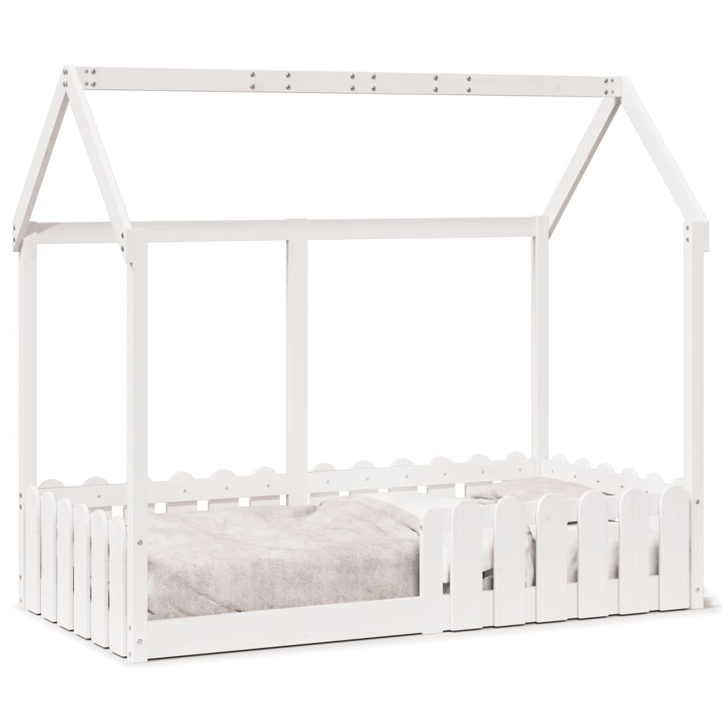 Kids' House Bed Frame without Mattress White 80x160 cm