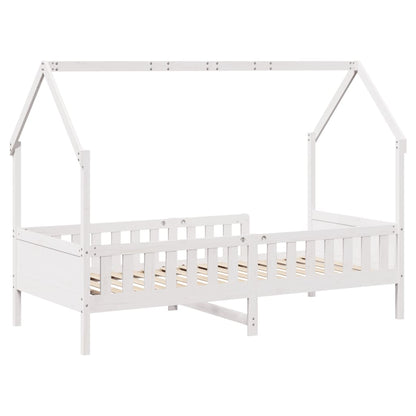 Kids' House Bed Frame White 90x190 cm Solid Wood Pine